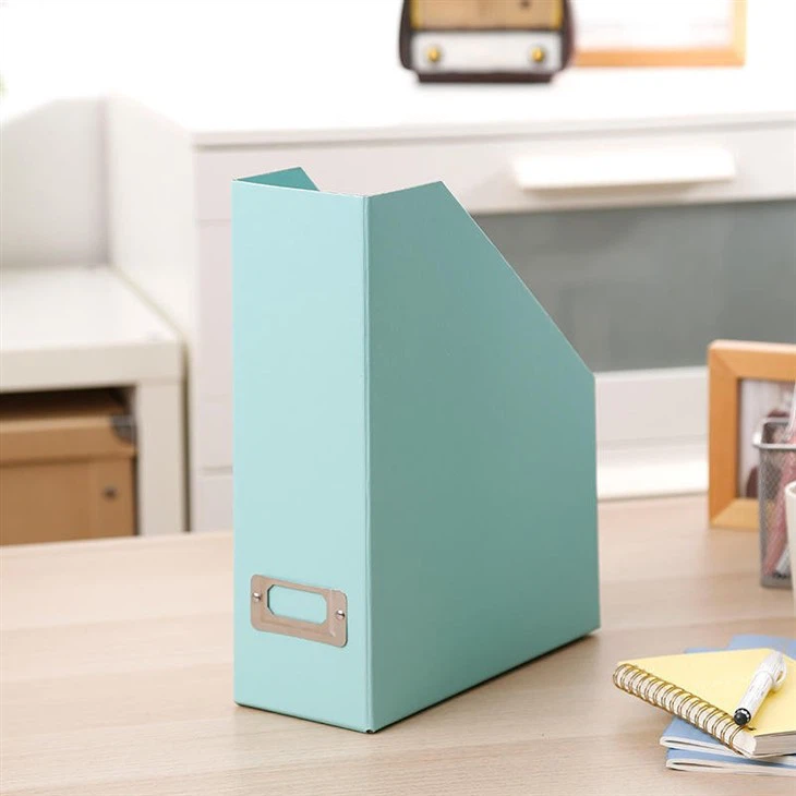 blue desktop file storage box