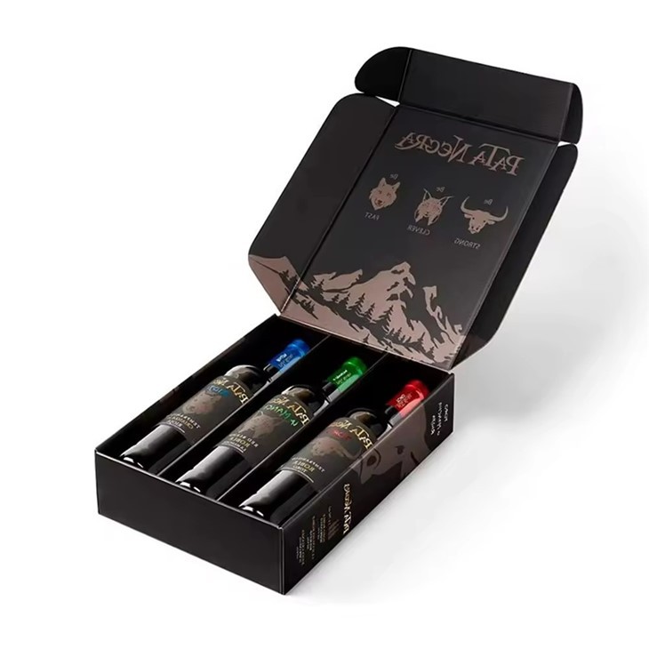 Custom 3 Bottles Wine Shipping Box